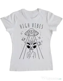 Tricou ADLER dama High vibes Alb