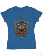 Tricou ADLER dama Stabbed wolf Albastru azuriu