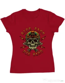 Tricou ADLER dama Bad rider Rosu