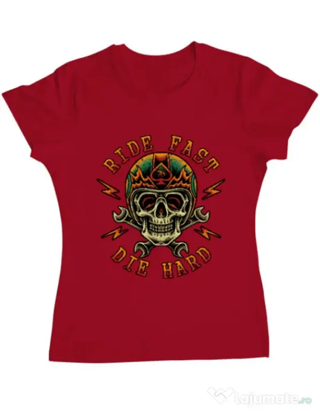 Tricou ADLER dama Bad rider Rosu