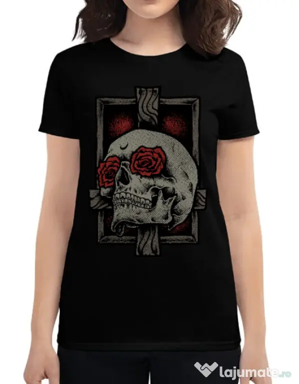 Tricou ADLER dama Skullcross Negru