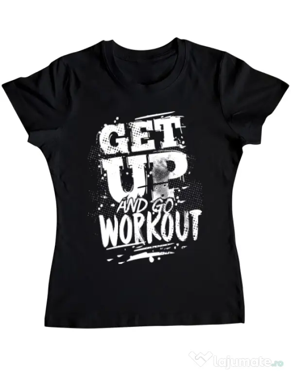 Tricou ADLER dama Get up and go workout Negru