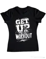 Tricou ADLER dama Get up and go workout Negru