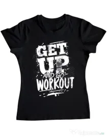 Tricou ADLER dama Get up and go workout Negru
