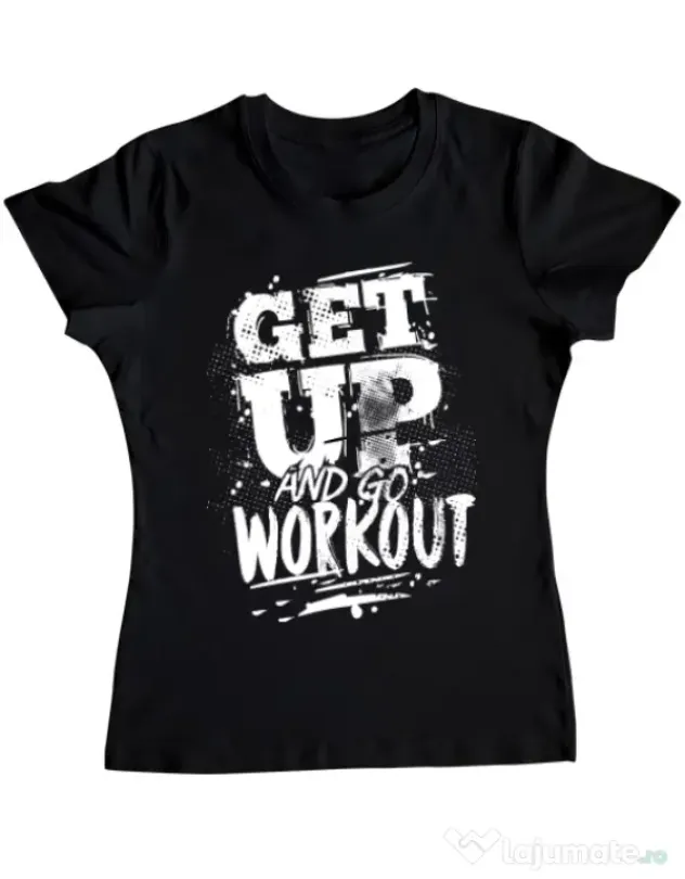 Tricou ADLER dama Get up and go workout Negru