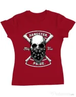 Tricou ADLER dama Gangster skull Rosu