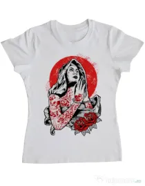 Tricou ADLER dama Virgin Mary Alb