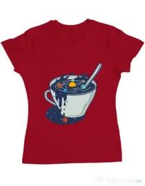 Tricou ADLER dama Galaxy mug Rosu