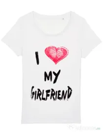 Tricou STANLEY STELLA dama I love my girlfriend Alb