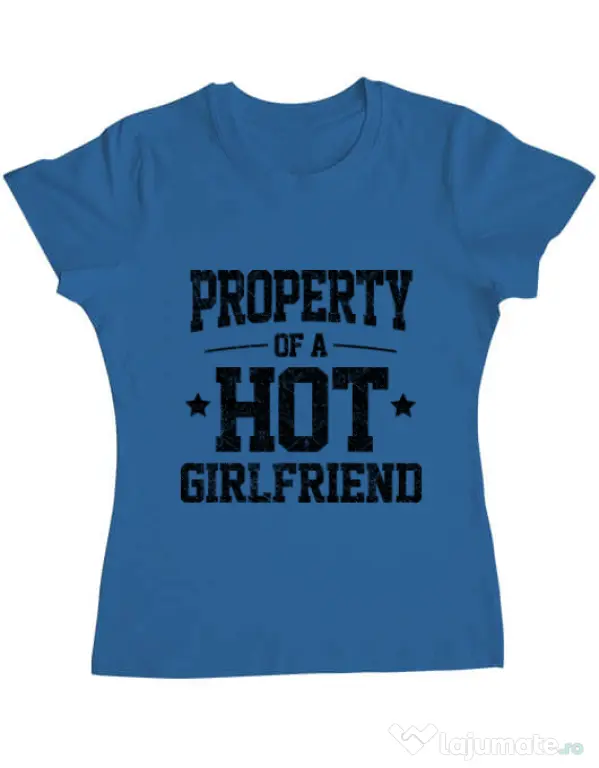 Tricou ADLER dama Property of a hot girlfriend Albastru azuriu
