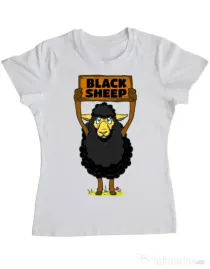 Tricou ADLER dama Black sheep Alb