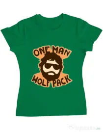 Tricou ADLER dama One man wolf pack Verde mediu
