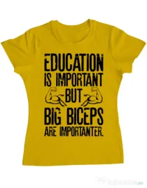 Tricou ADLER dama Big biceps Galben