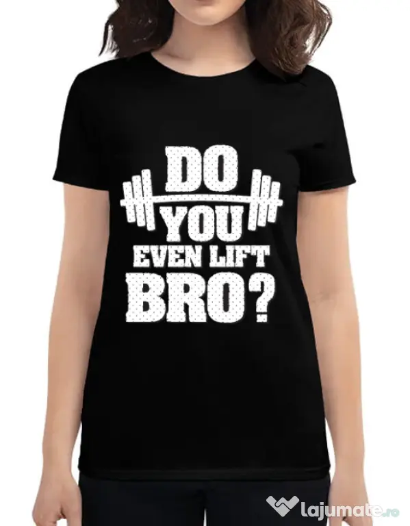 Tricou ADLER dama Do you even lift Negru