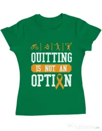 Tricou ADLER dama Quitting is not an option Verde mediu