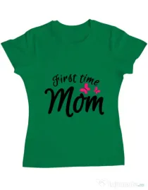 Tricou ADLER dama First time mom Verde mediu
