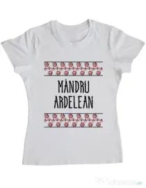 Tricou ADLER dama Mandru ardelean Alb