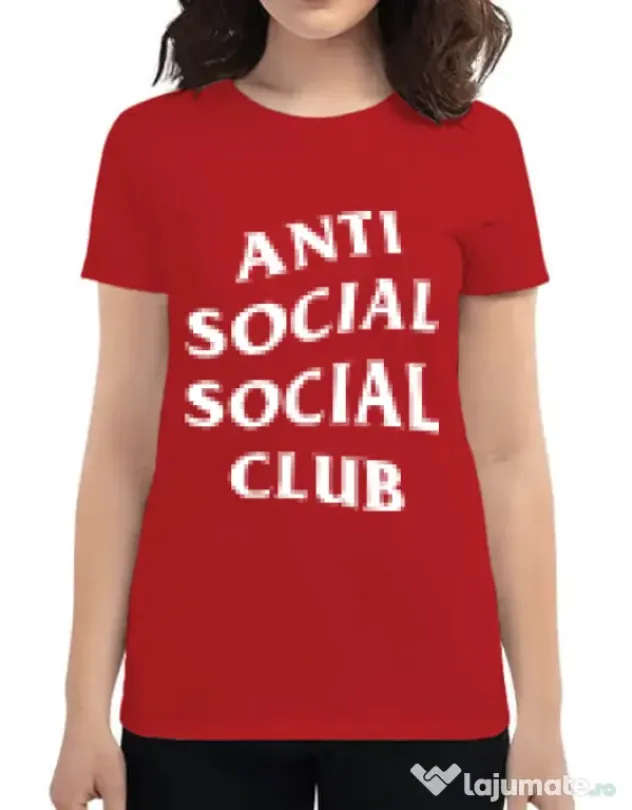 Tricou ADLER dama Anti social Rosu