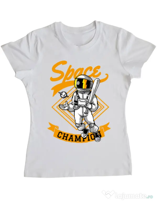 Tricou ADLER dama Space champion Alb