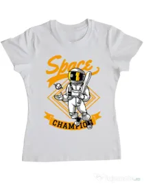 Tricou ADLER dama Space champion Alb