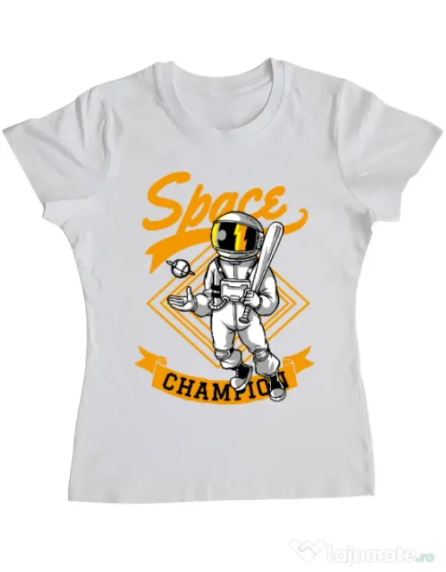 Tricou ADLER dama Space champion Alb