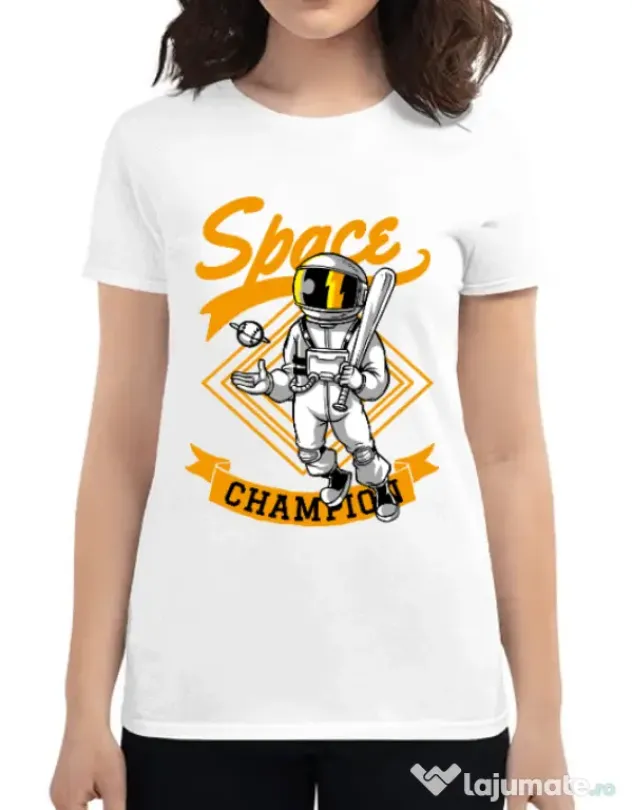 Tricou ADLER dama Space champion Alb