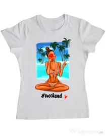 Tricou ADLER dama Weekend Alb