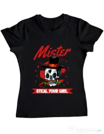 Tricou ADLER dama Mr. steal your girl Negru