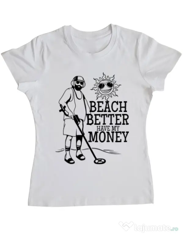 Tricou ADLER dama Beach better have my money Alb