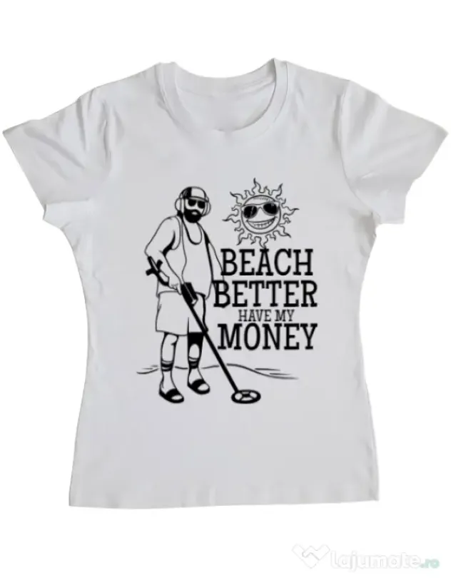 Tricou ADLER dama Beach better have my money Alb