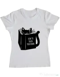 Tricou ADLER dama How to train your human Alb