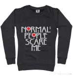 Bluza ADLER dama Normal people scare me Negru melanj