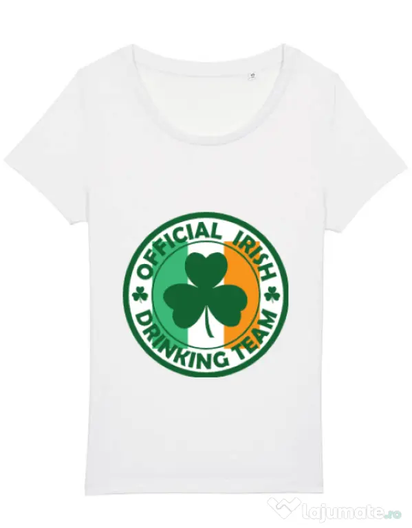 Tricou STANLEY STELLA dama Irish Drinking Team Alb