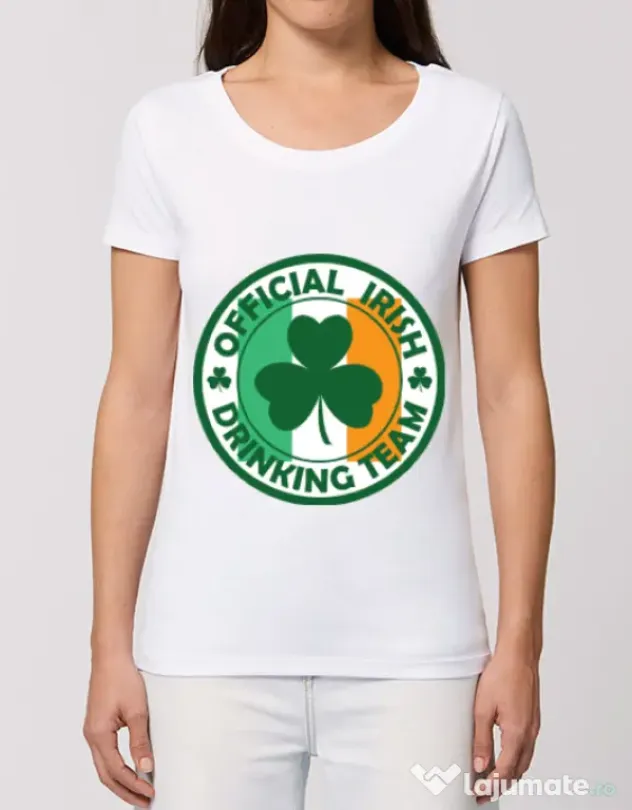 Tricou STANLEY STELLA dama Irish Drinking Team Alb