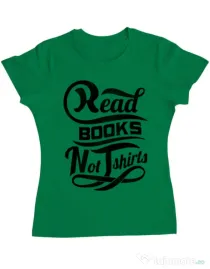 Tricou ADLER dama Read books Verde mediu