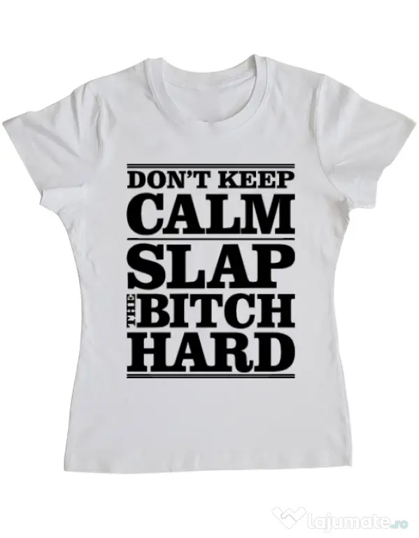 Tricou ADLER dama Slap the bitch Alb