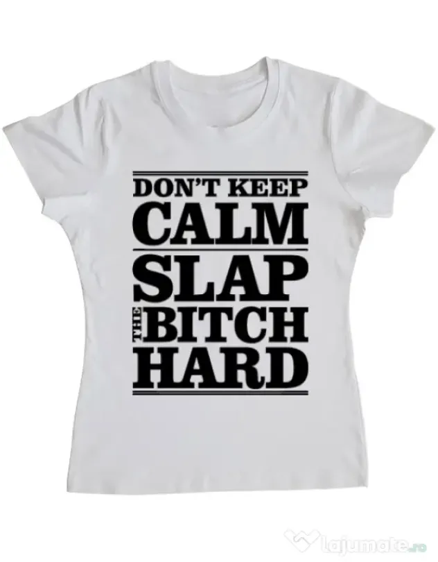 Tricou ADLER dama Slap the bitch Alb