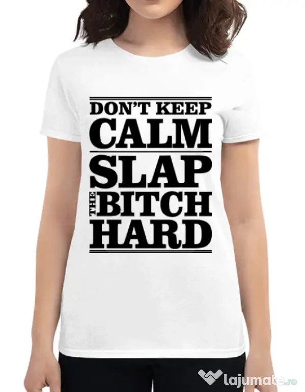 Tricou ADLER dama Slap the bitch Alb