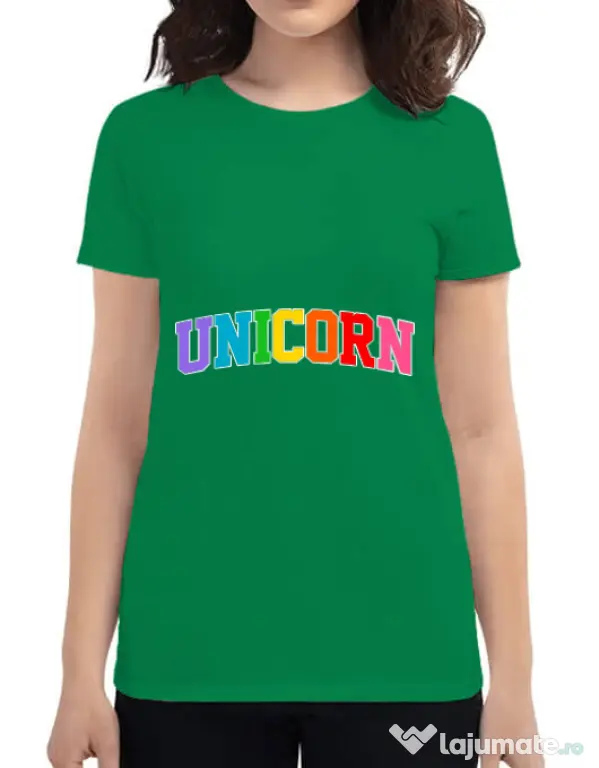 Tricou ADLER dama Unicorn Verde mediu