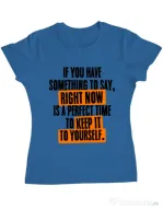 Tricou ADLER dama Keep it to yourself Albastru azuriu