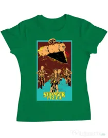 Tricou ADLER dama Stranger pizza Verde mediu