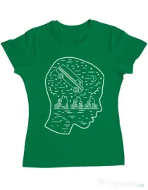 Tricou ADLER dama Stranger night Verde mediu