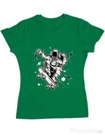Tricou ADLER dama Skate Space Verde mediu
