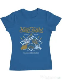 Tricou ADLER dama Keep Fight Albastru azuriu