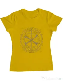 Tricou ADLER dama Cross Bones Galben