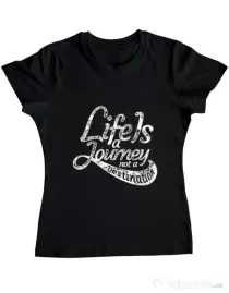 Tricou ADLER dama Life Is A Journey Negru
