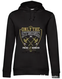 Hoodie dama cu gluga Only The Strong Negru