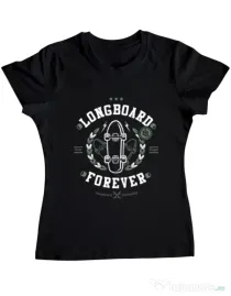 Tricou ADLER dama Long Board Forever Negru