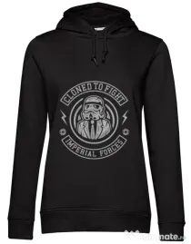 Hoodie dama cu gluga Cloned to Fight Negru