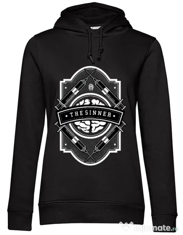 Hoodie dama cu gluga The Sinner Negru